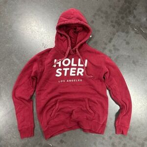 Vintage 2000's style Hollister Co. red hoodie with puffy font Sz Sm